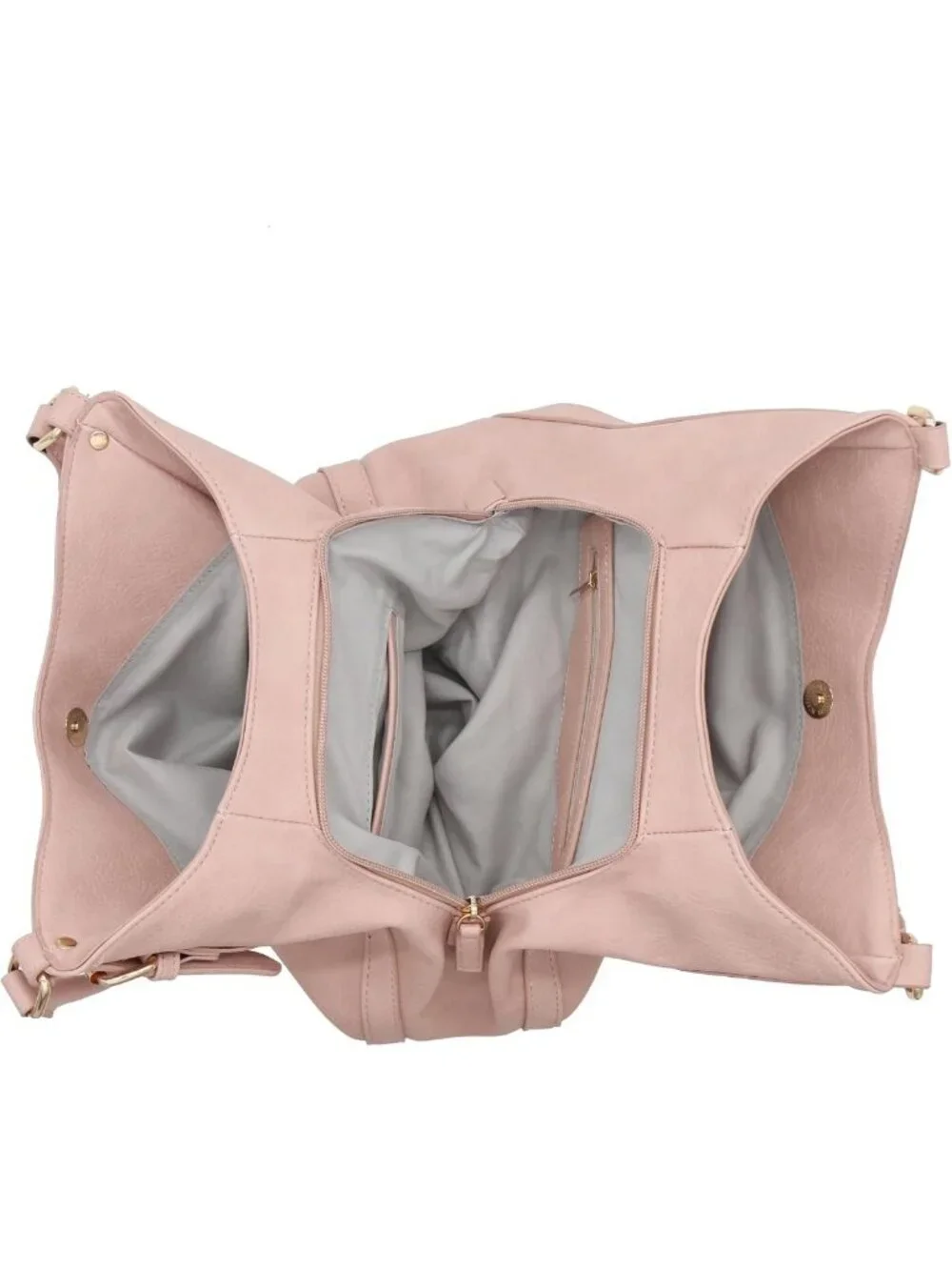Stylish Lightweight Medium Hobo Bag - 3 Compartment Faux Leather Tote Handbag